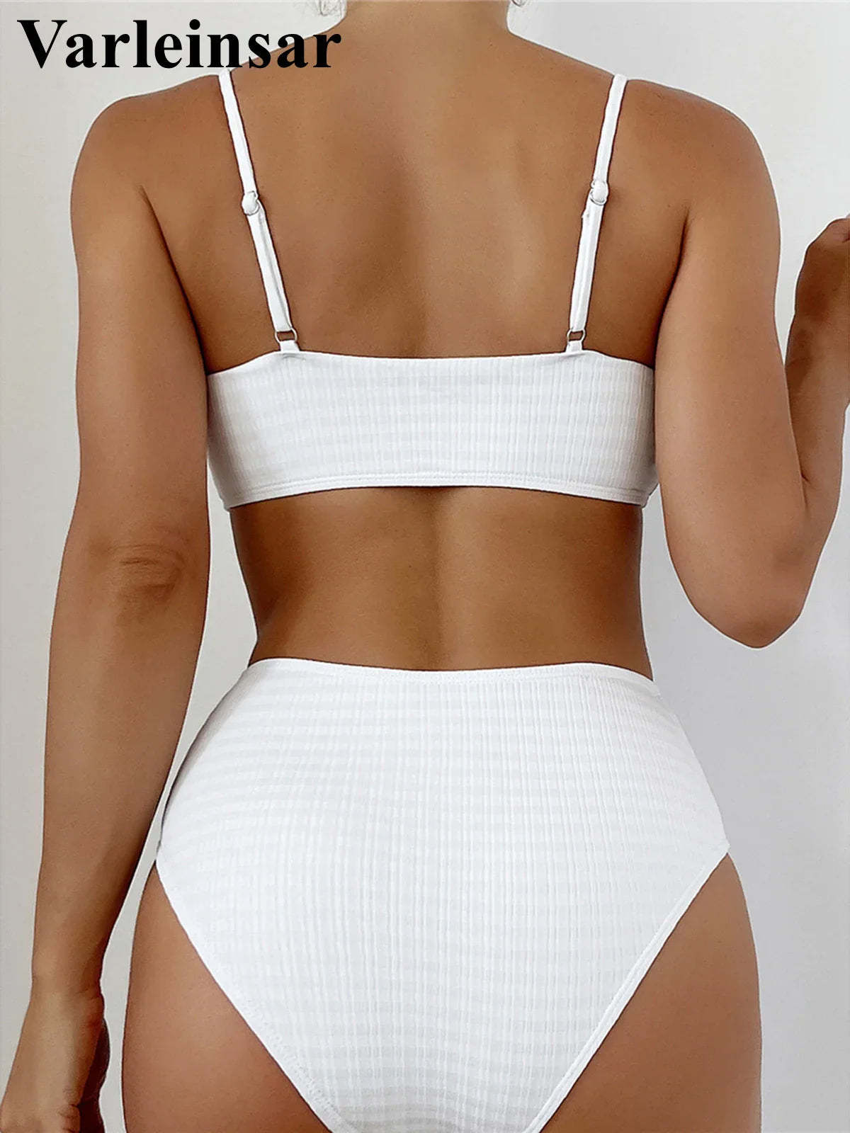 Pearls Ribbed Bikini Two-pieces Bikini Set Lady
