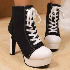 Platform High Heels Ankle Boots