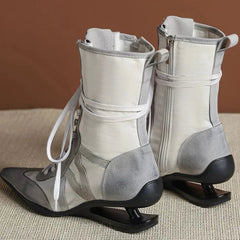 Pointed Toe Cross-tied Designer Women Boots