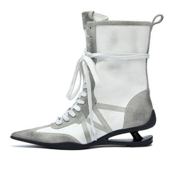 Pointed Toe Cross-tied Designer Women Boots