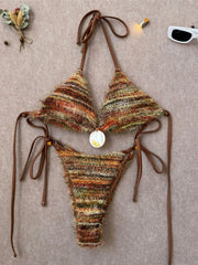 Printed Halter Bikini Two-pieces Bikini Set