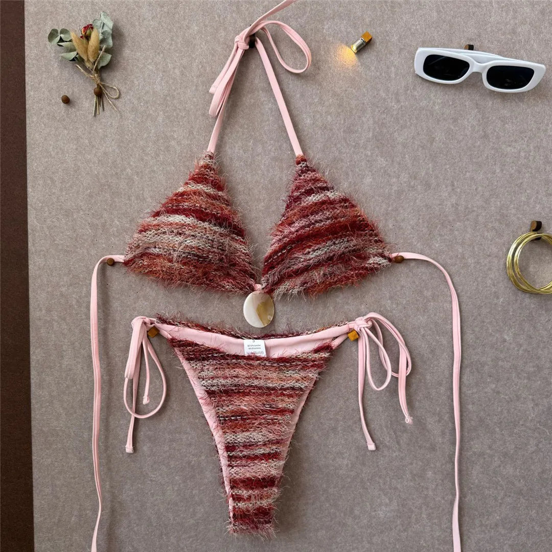 Printed Halter Bikini Two-pieces Bikini Set