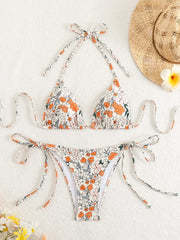 Bikini for Small Bust Floral Print Two Piece Swimsuit Swimwear Swimming Wear Woman Indoor
