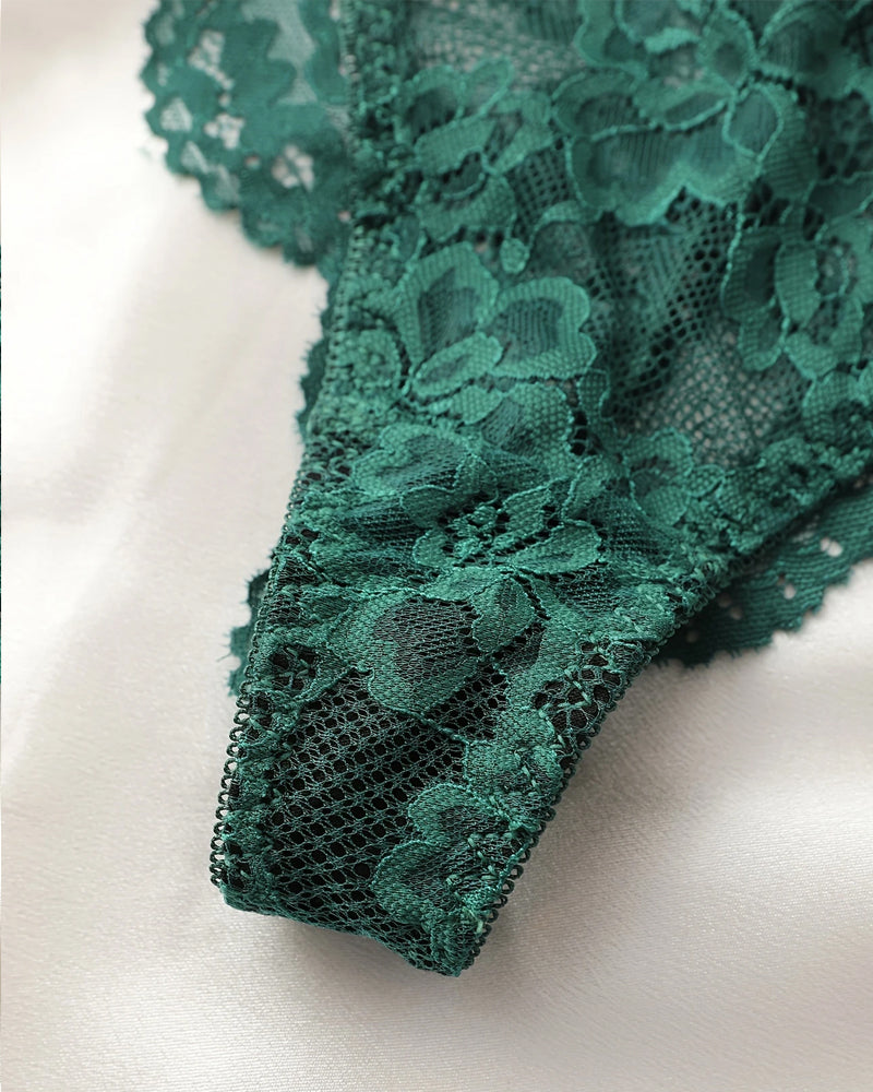 Women's Floral Lace Lingerie Breathable Comfort Underwear Set