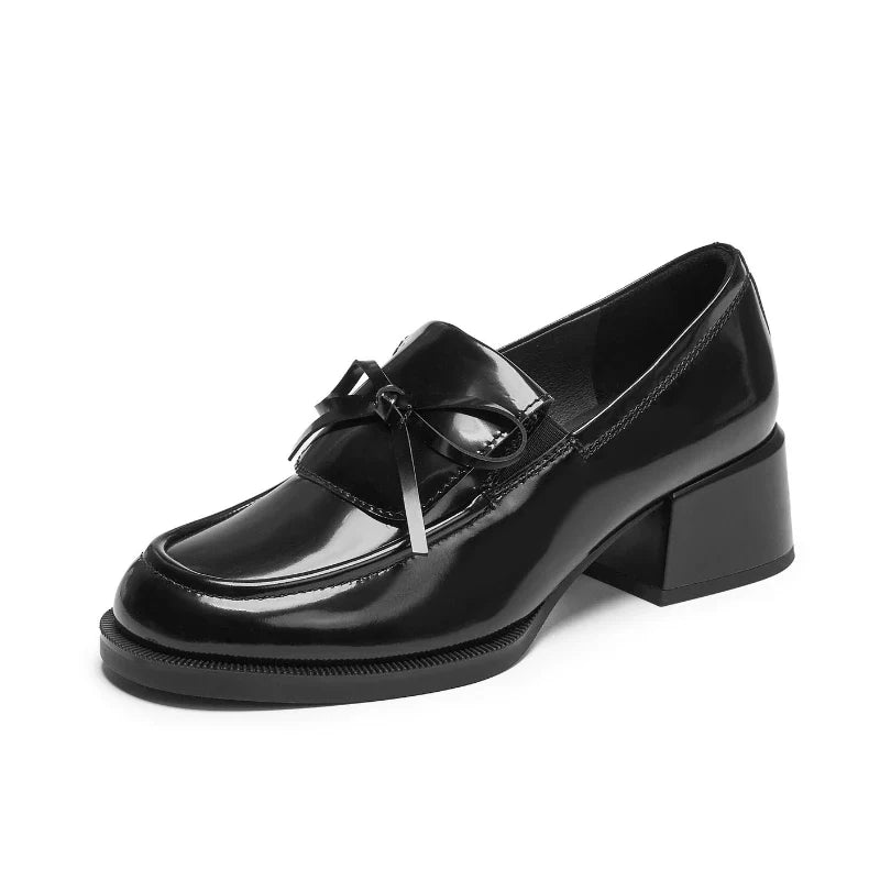 Retro Brown Bow Decorate High-Heel Pumps