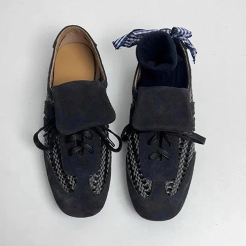 Retro Hollow Weave Derby Shoes