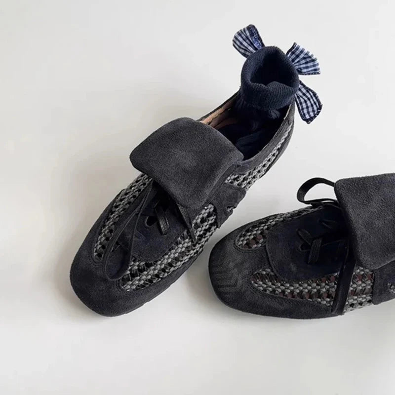 Retro Hollow Weave Derby Shoes