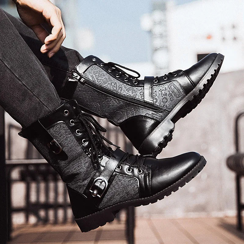 Retro Mid-Carf Punk Boots