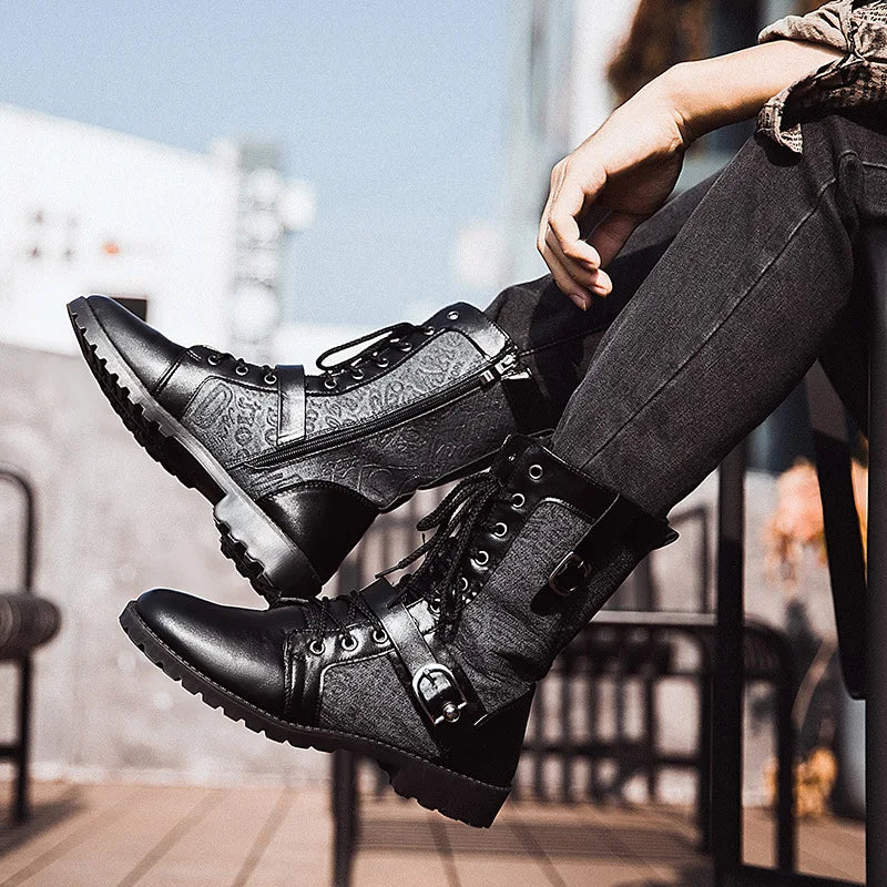 Retro Mid-Carf Punk Boots