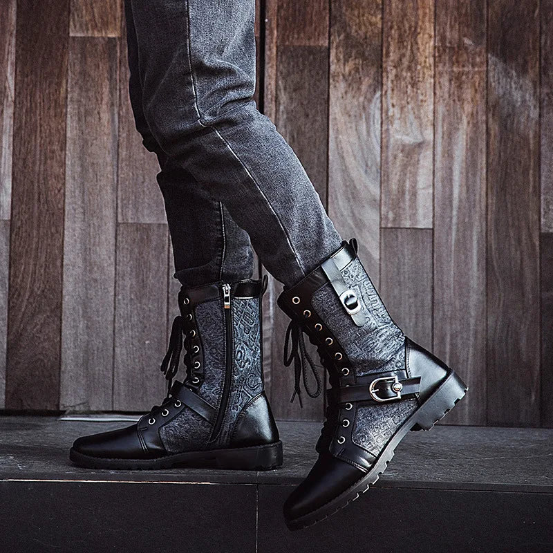 Retro Mid-Carf Punk Boots
