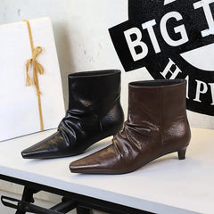 Retro Patent Leather Women's Boots