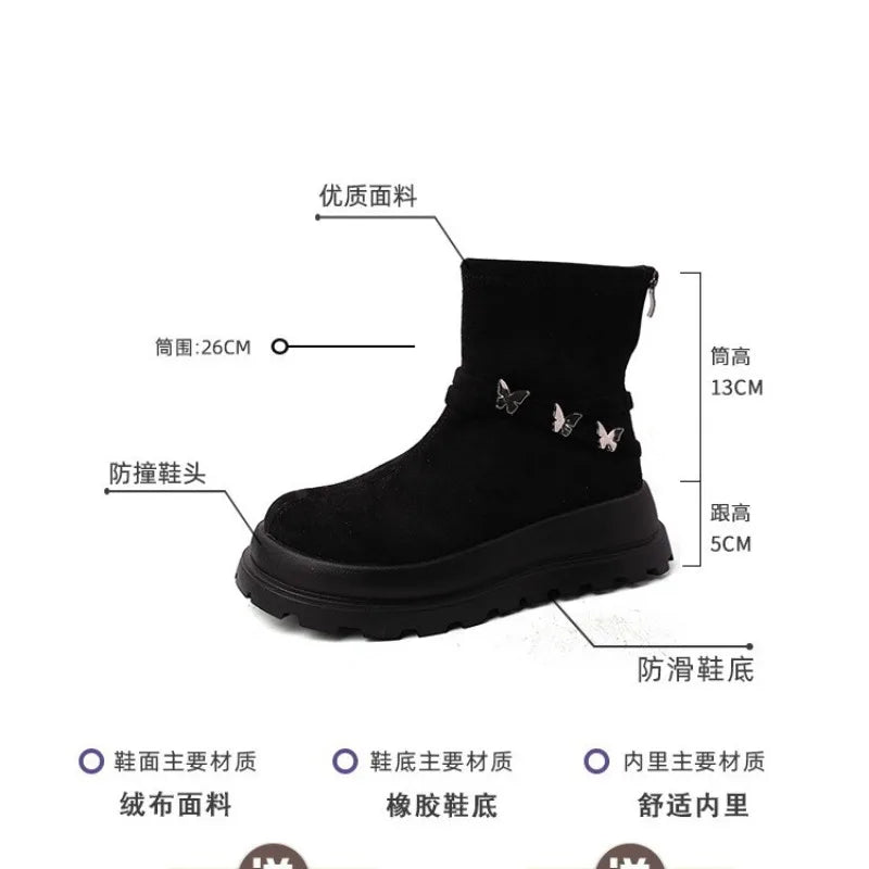 Retro Style Thick Soled Women's Boots