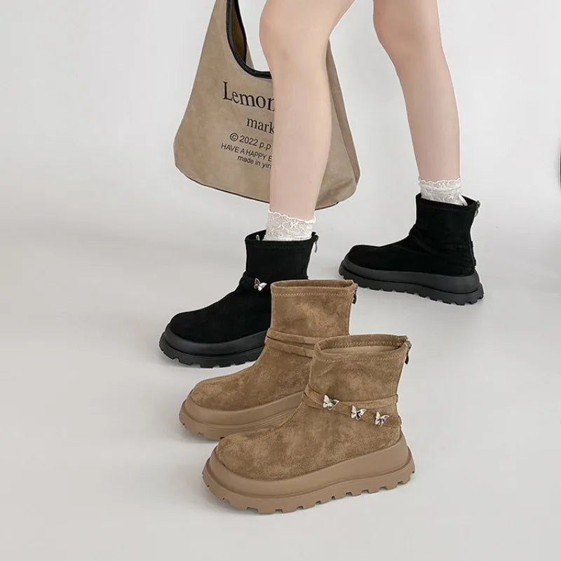 Retro Style Thick Soled Women's Boots