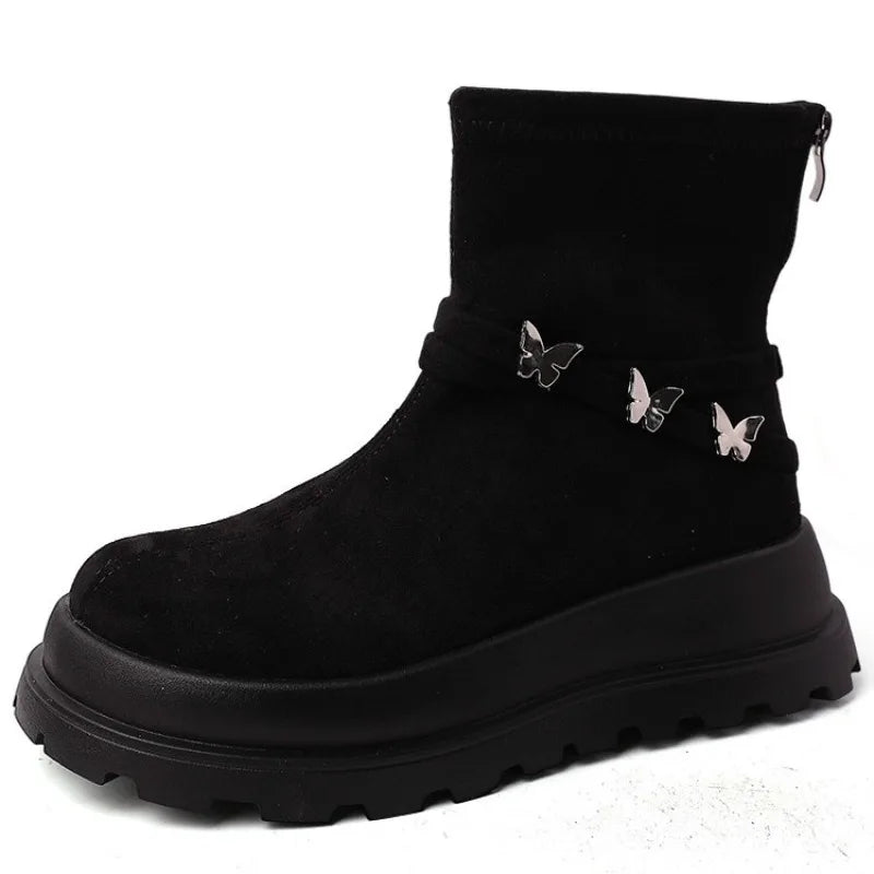 Retro Style Thick Soled Women's Boots