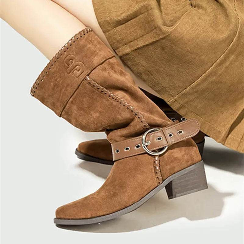 Retro Western Ankle Boots