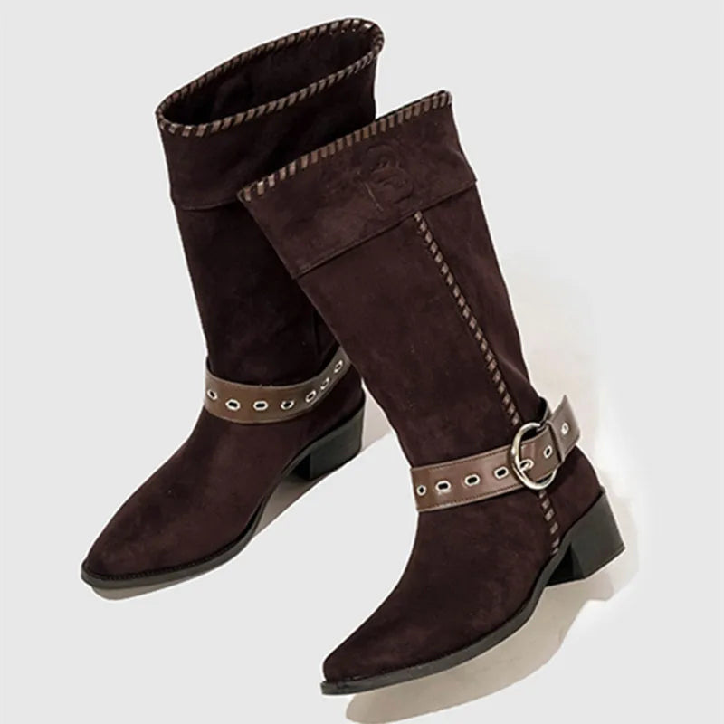 Retro Western Ankle Boots