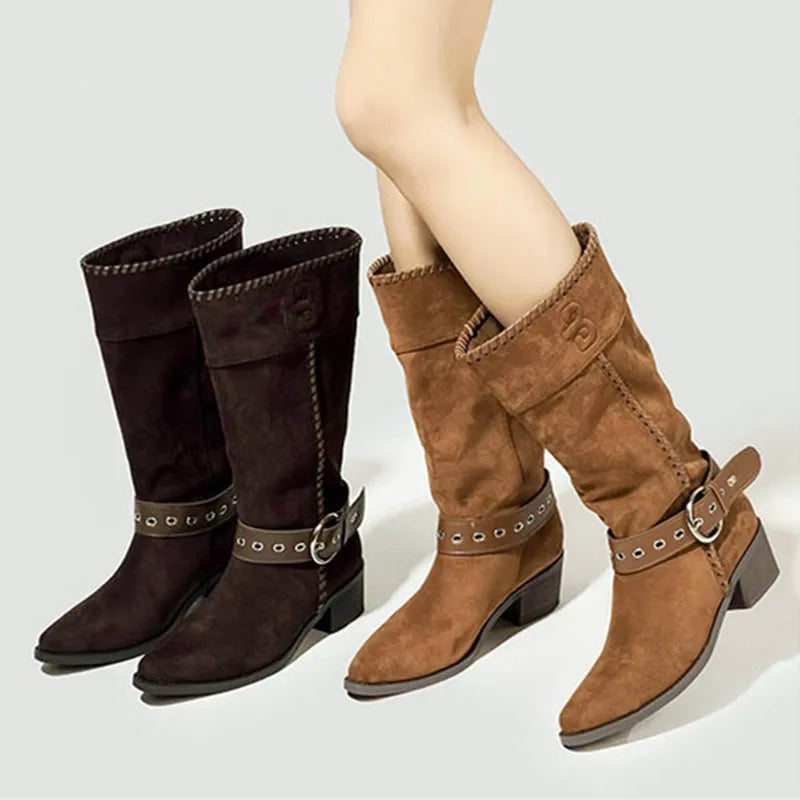 Retro Western Ankle Boots