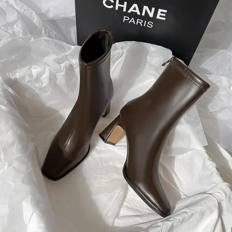 Retro brown Brand Ankle Boots