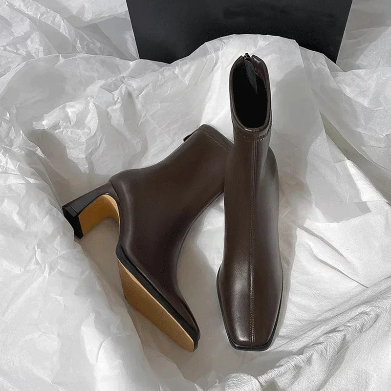 Retro brown Brand Ankle Boots