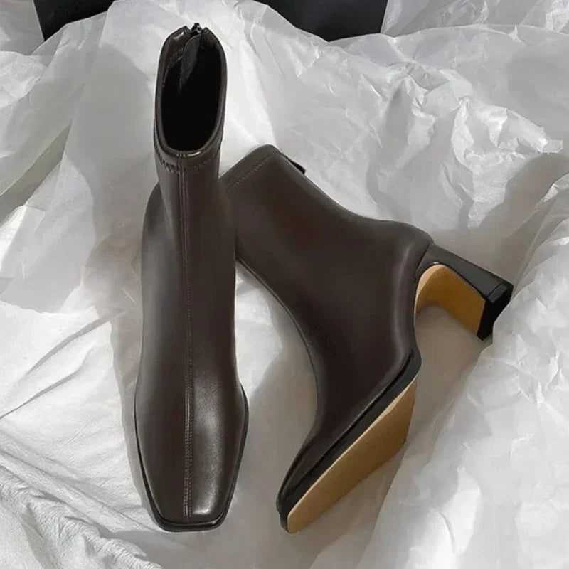 Retro brown Brand Ankle Boots