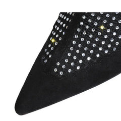 Rhinestone Splicing Mesh Design Women's Ankle Boots