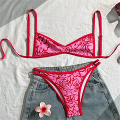S - XL Printed Bikini Two-pieces Bikini Set