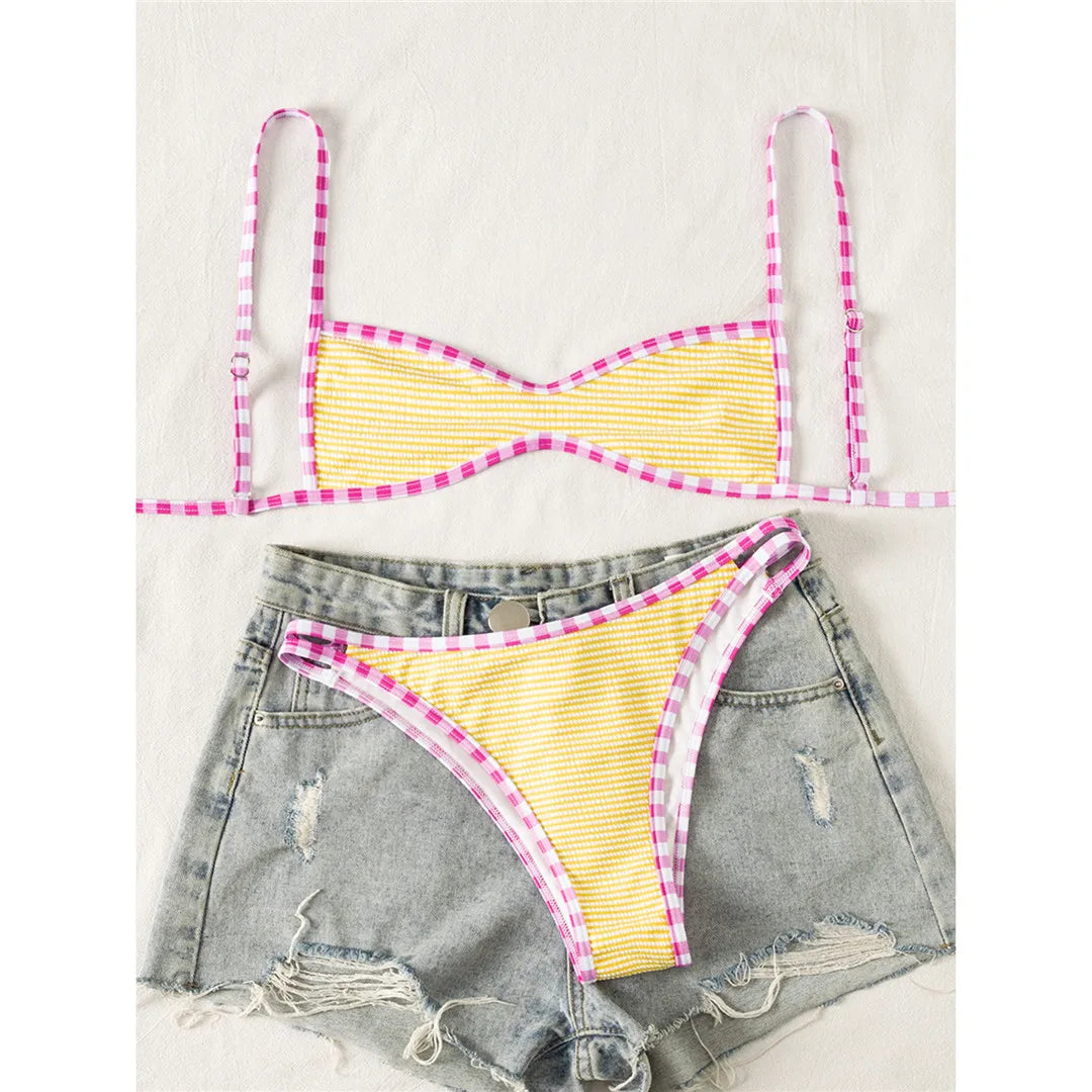 S - XL Splicing Bikini Two-pieces Bikini Set