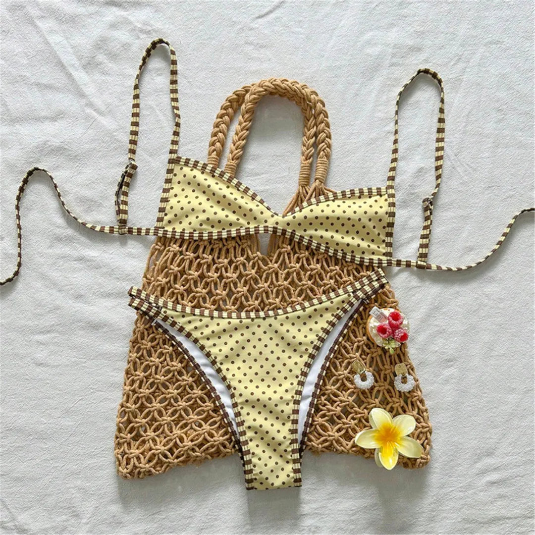 S - XL Polka Dot Bikini Two-pieces Bikini Set