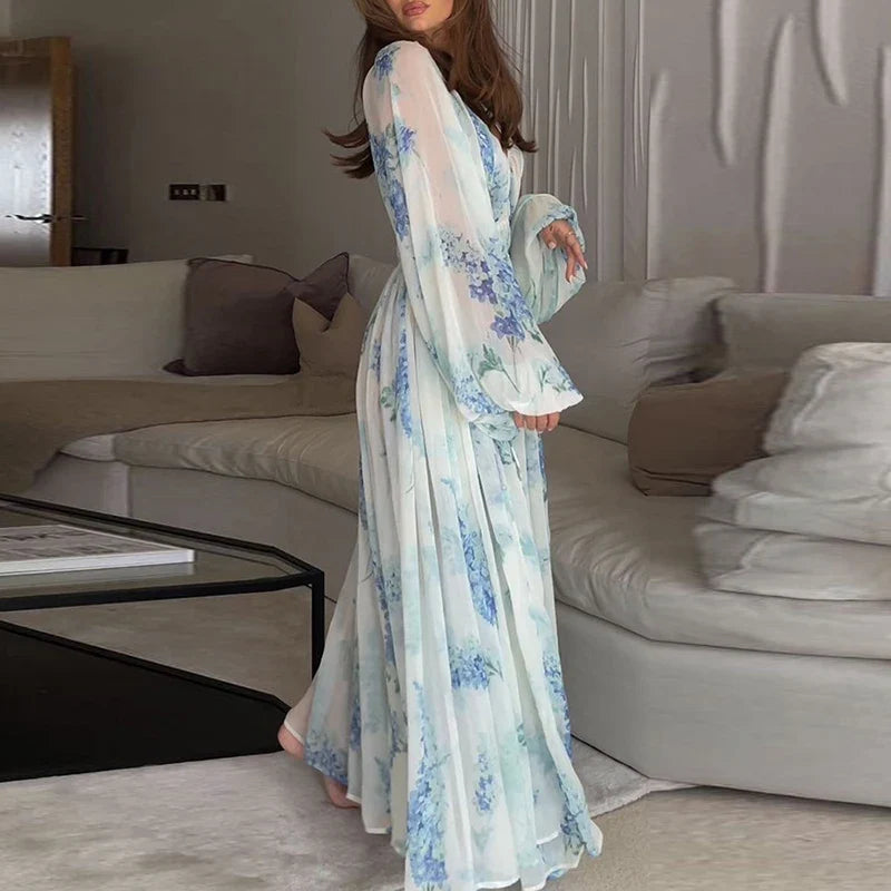 Elegant V-neck Long Sleeve Party Dresses