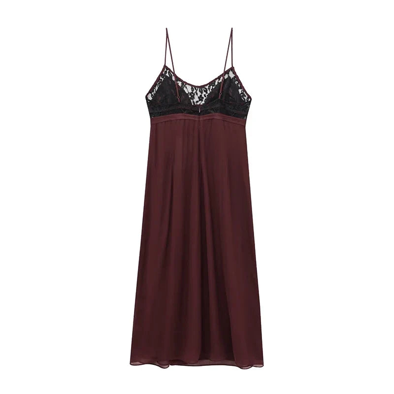 Lace Trim Spaghetti Straps Sexy Dresses