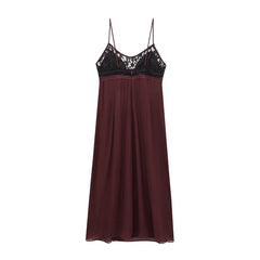 Lace Trim Spaghetti Straps Sexy Dresses
