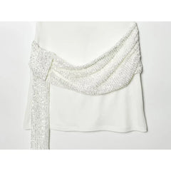 White Cape Sleeve Mini Dresses