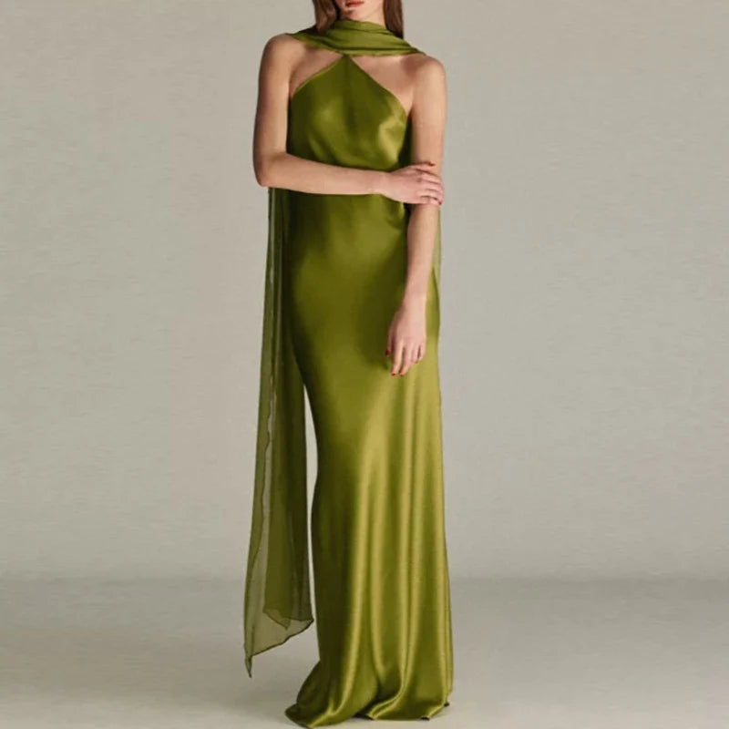 Temperament Off Shoulder Satin Evening Dresses