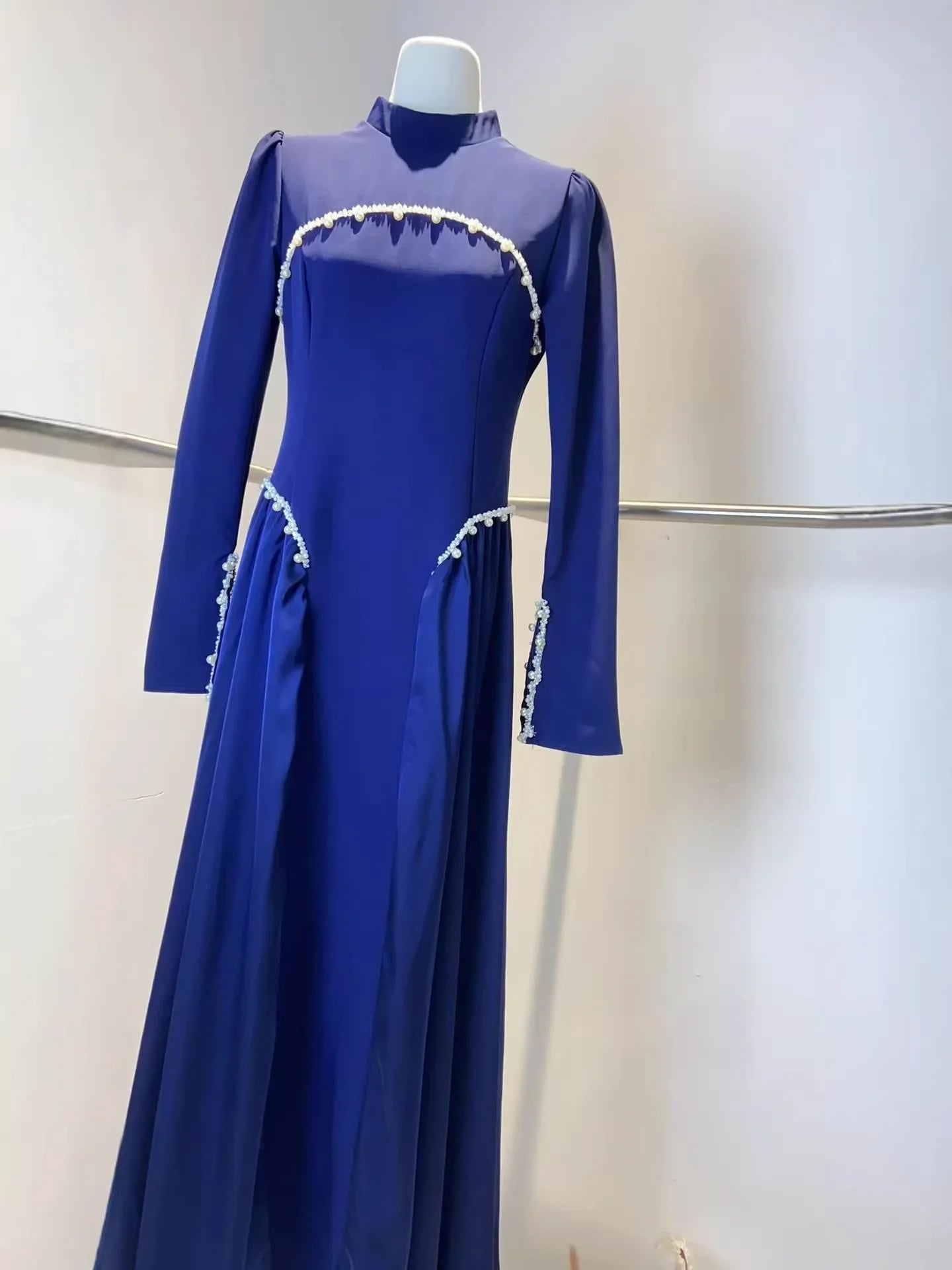 Autumn Design Patchwork Long Sleeve With Tassels And Ruffles Dresses Ladies Elegant Evening Gown 19DA1484