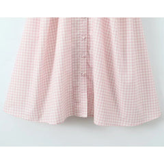Gentle Elegant Light Pink Plaid Dresses