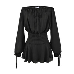 Vintage Lantern Sleeve Sexy Off Shoulder Dresses