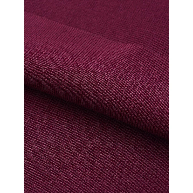 Front Cut Out Knit Wine Red Dresses