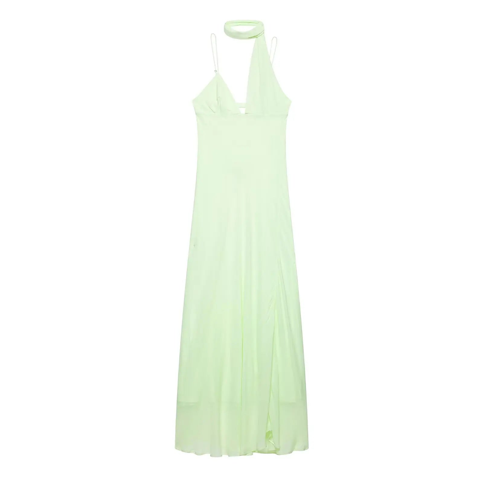 Summer Lime Green Spaghetti Straps Maxi Dresses