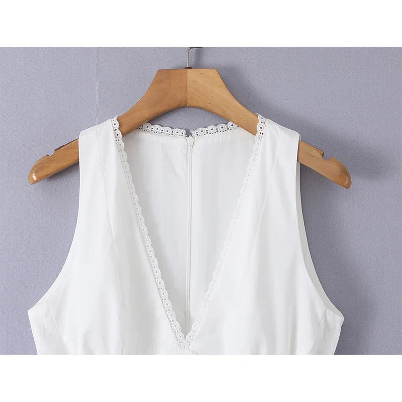 French Elegant White Mini Dresses