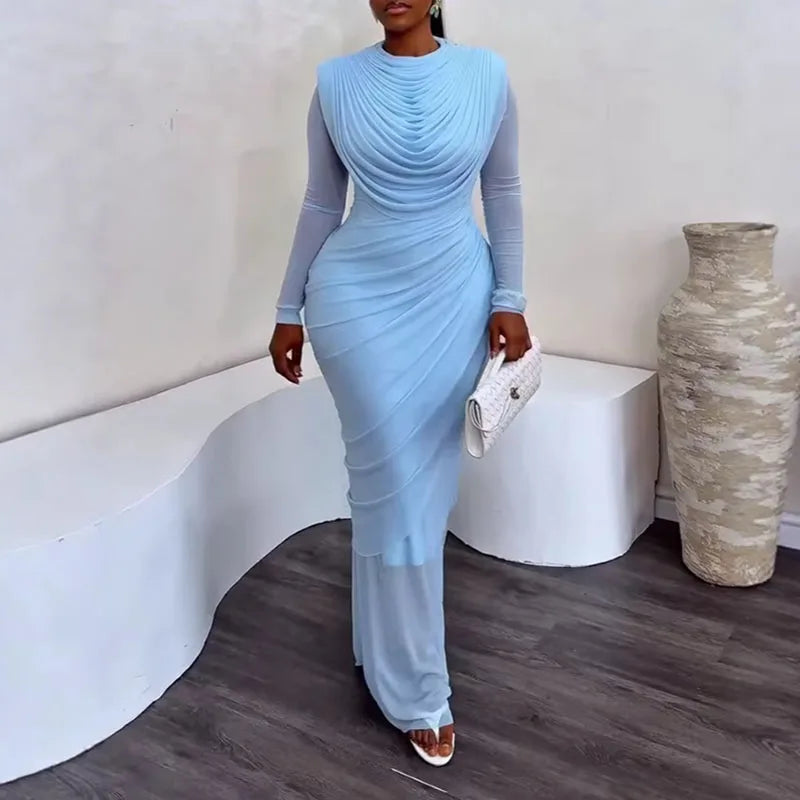 Long Sleeved Slim Fit Commuting Dresses
