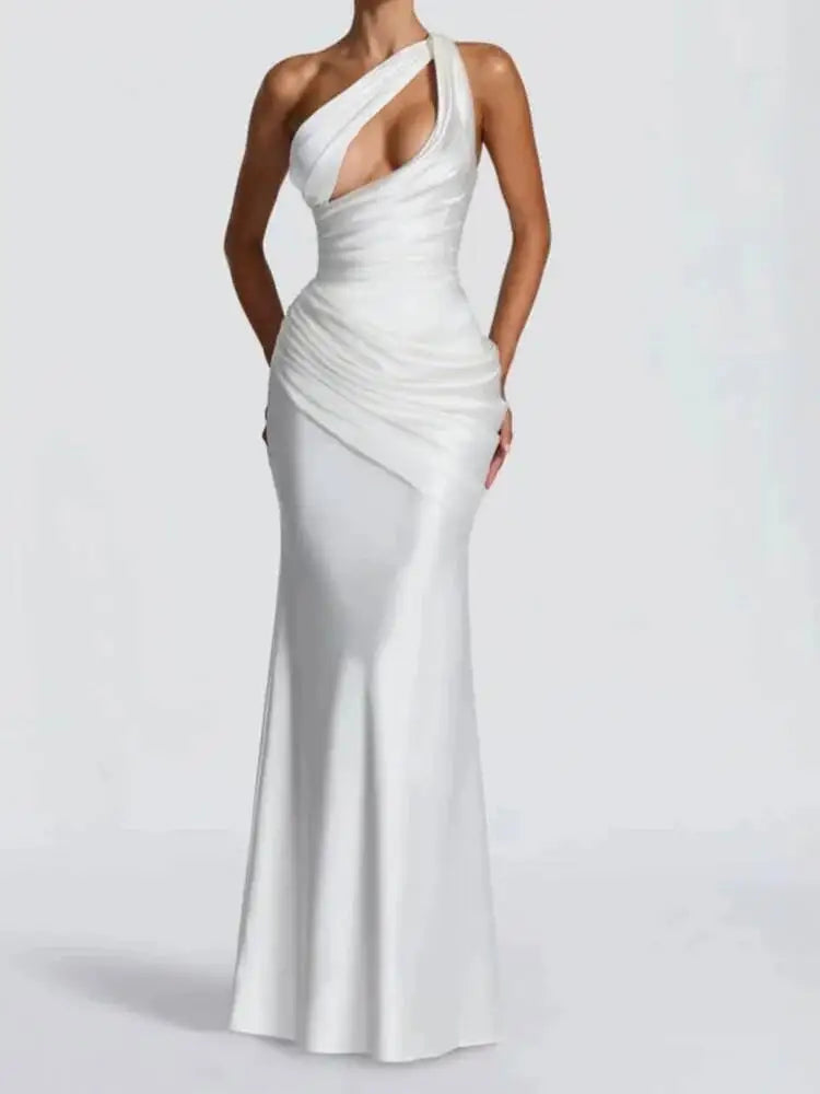 Summer Slant Collar Sleeveless Backless Dresses