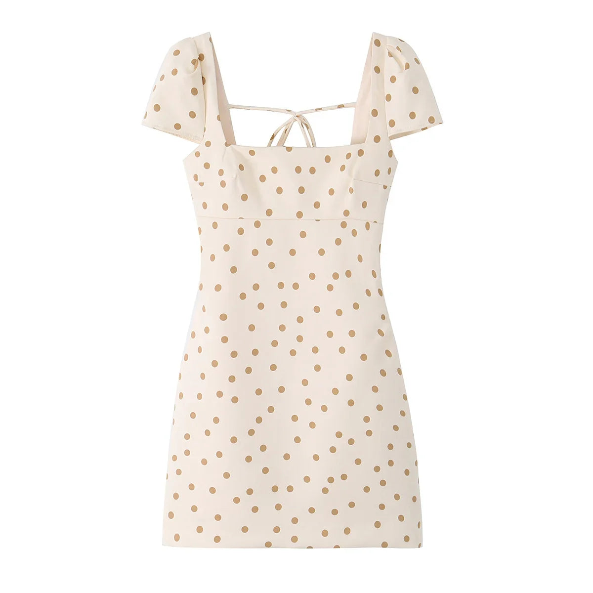 Polka Dot Backless Bow Decoration Mini Dresses