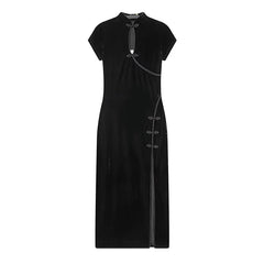 Vintage Velvet Slim Fit Chinese Style Cheongsam Dresses