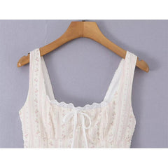 Pretty Girls Lace Trim Floral Corset Mini Dresses