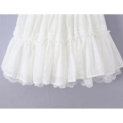 White Embroidery Lace Corset Mini Dresses