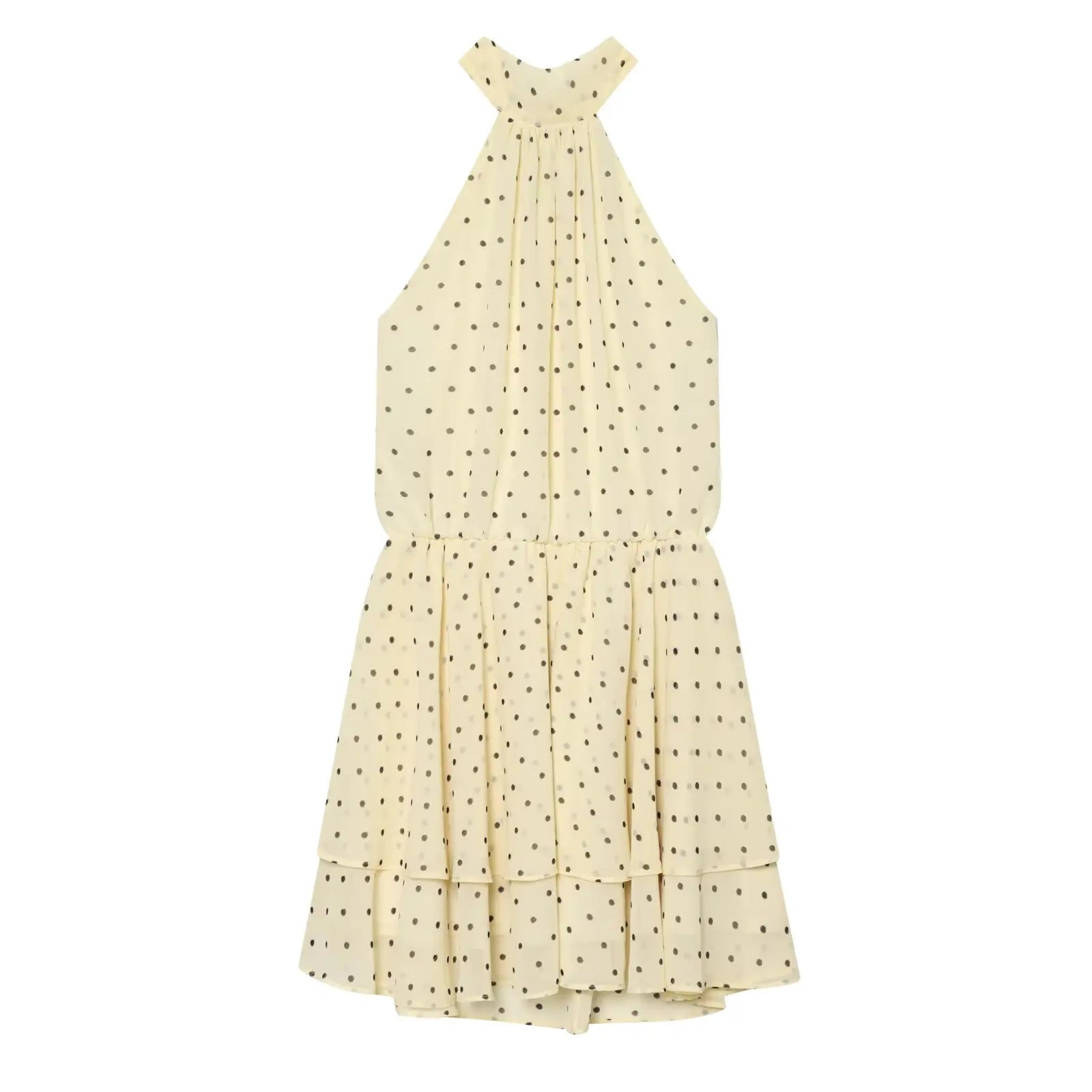 Yellow Polka Dot Halter Dresses