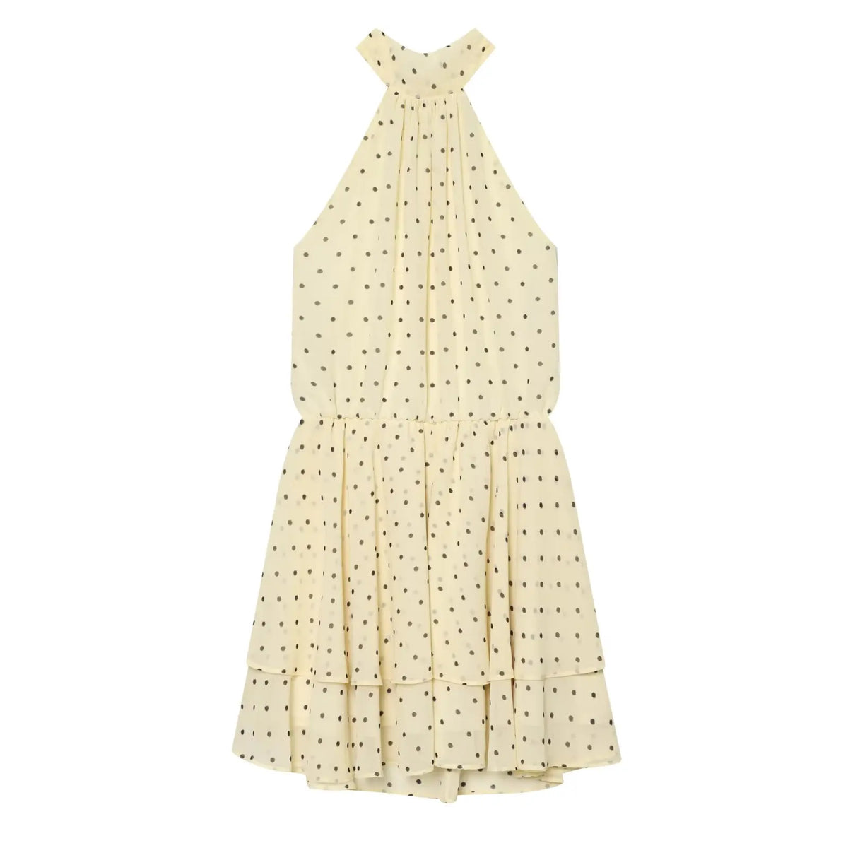 Yellow Polka Dot Halter Dresses