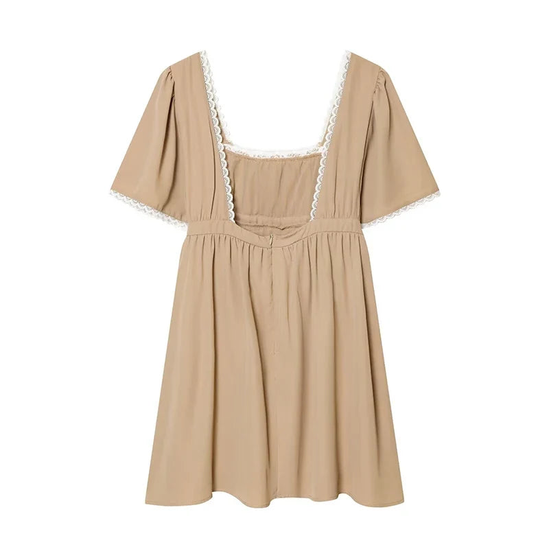 Lace Patchwork Short Dresses