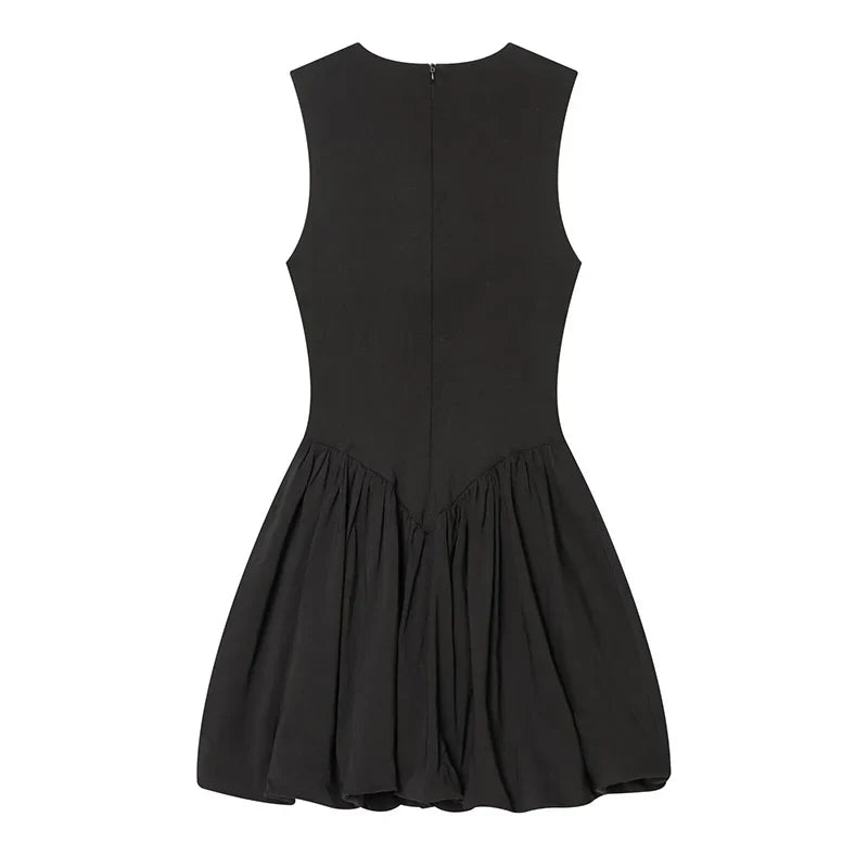 Black Sleeveless Fit & Flare Mini Dresses
