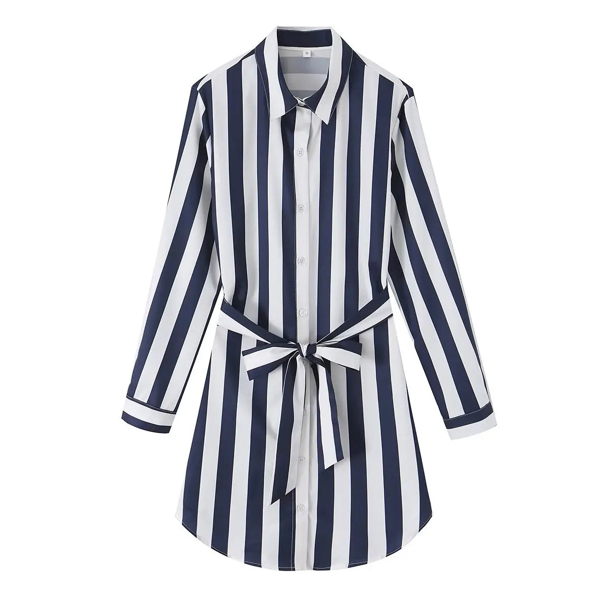 Summer Vintage Striped Shirt Dresses